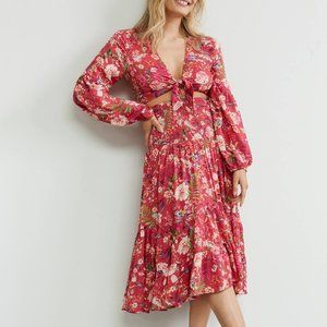 HTF Anthropologie Smocked Floral Skirt Set